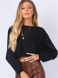 The Thorpe Cropped Sweatshirt Black Princess Polly  Cropped 