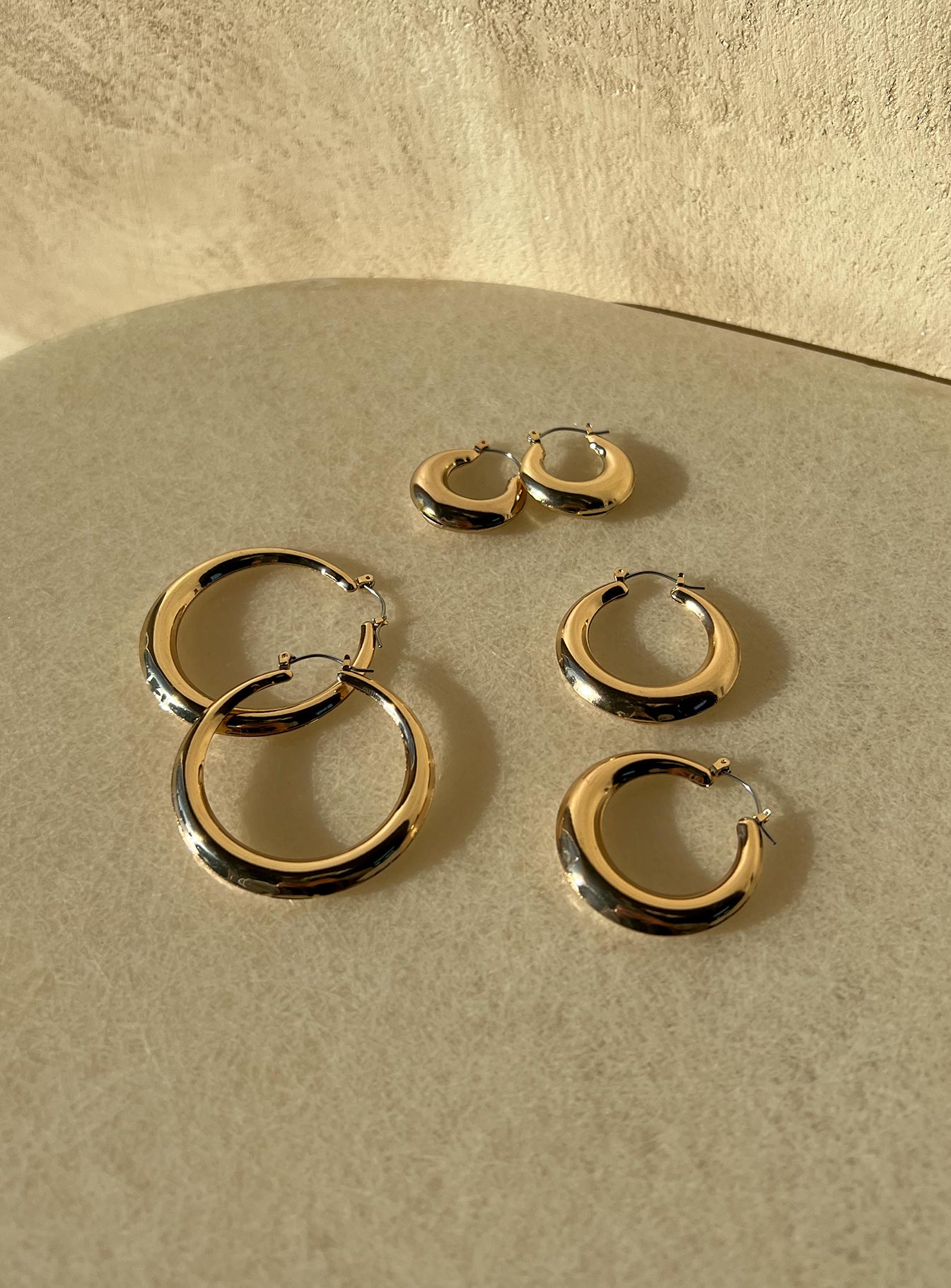 3 Hoop Earrings, Gold Earring Set, Gold Hoop Set - Etsy