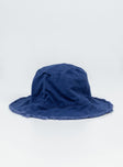 Bucket hat  100% Cotton Canvas material  Soft brim Frayed hem  OSFM