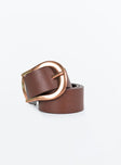 Belt Faux leather material Matte gold toned buckle