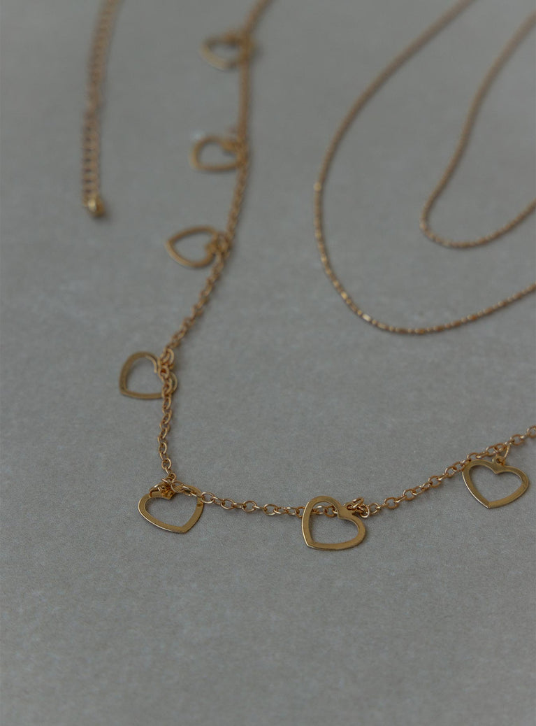 Chain belt Gold-toned Heart charms