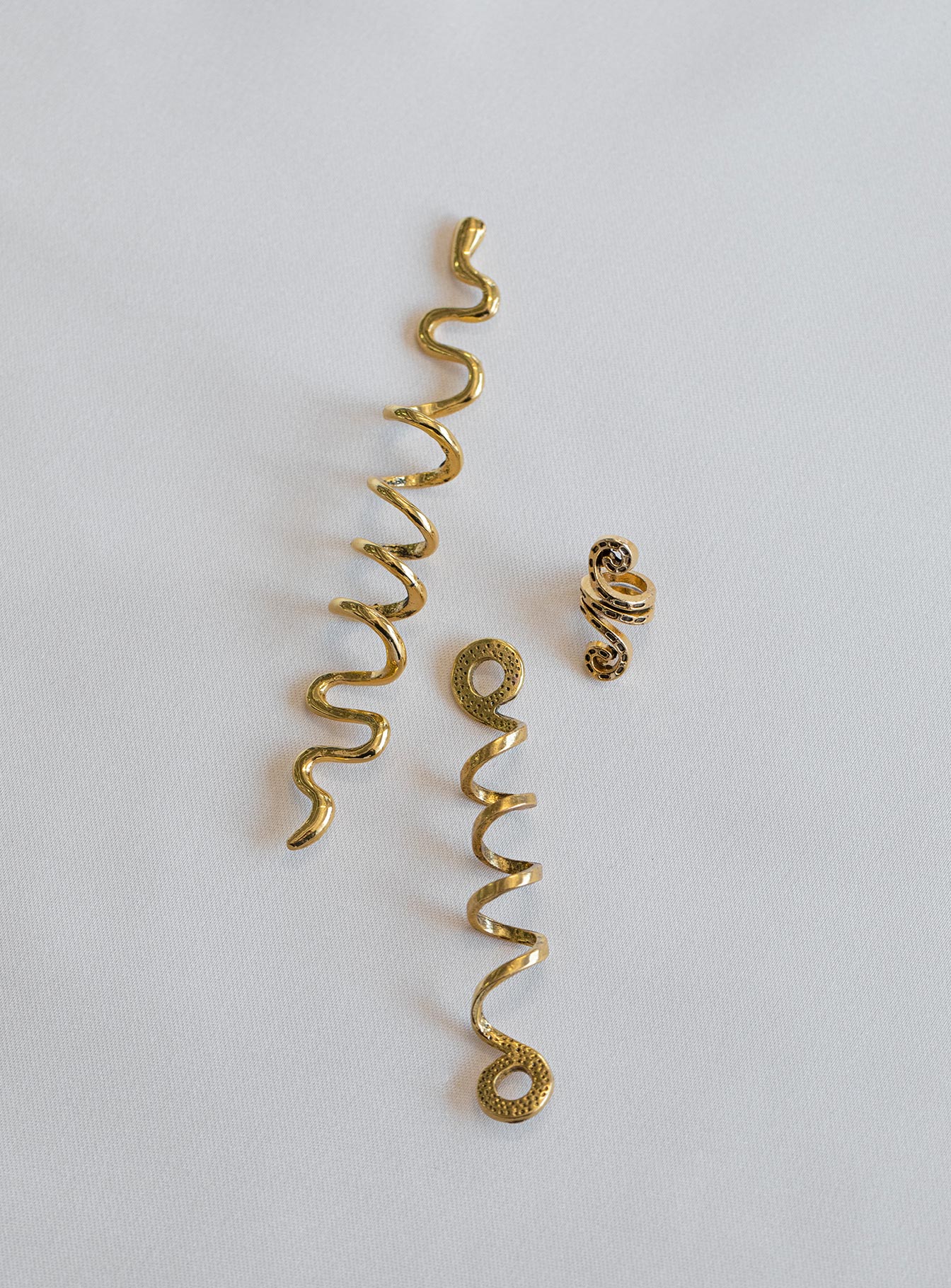 Hair twister pack Gold-toned Pack of three