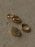 Ring pack 100% recycled zinc Pack of four  Gold-toned One signet style 