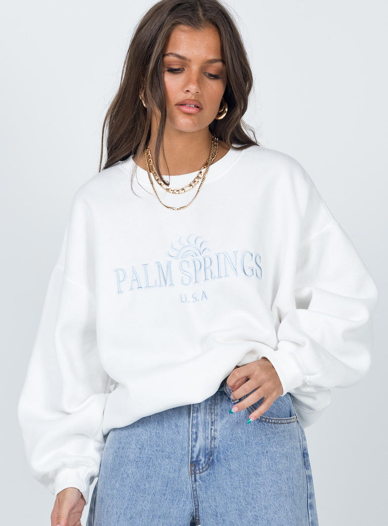 Palm Springs Sweatshirt White Princess Polly  regular 