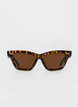 Sunglasses  80% PC 20% AC UV 400 Tort frame  Brown tinted lenses  Moulded nose bridge 