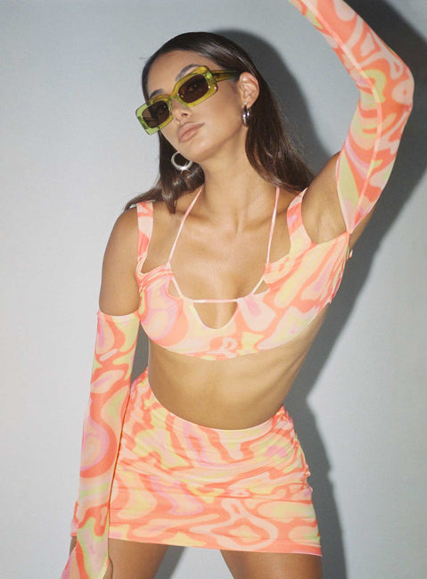 front view of model wearing Princess Polly Higher Self Top Multi 