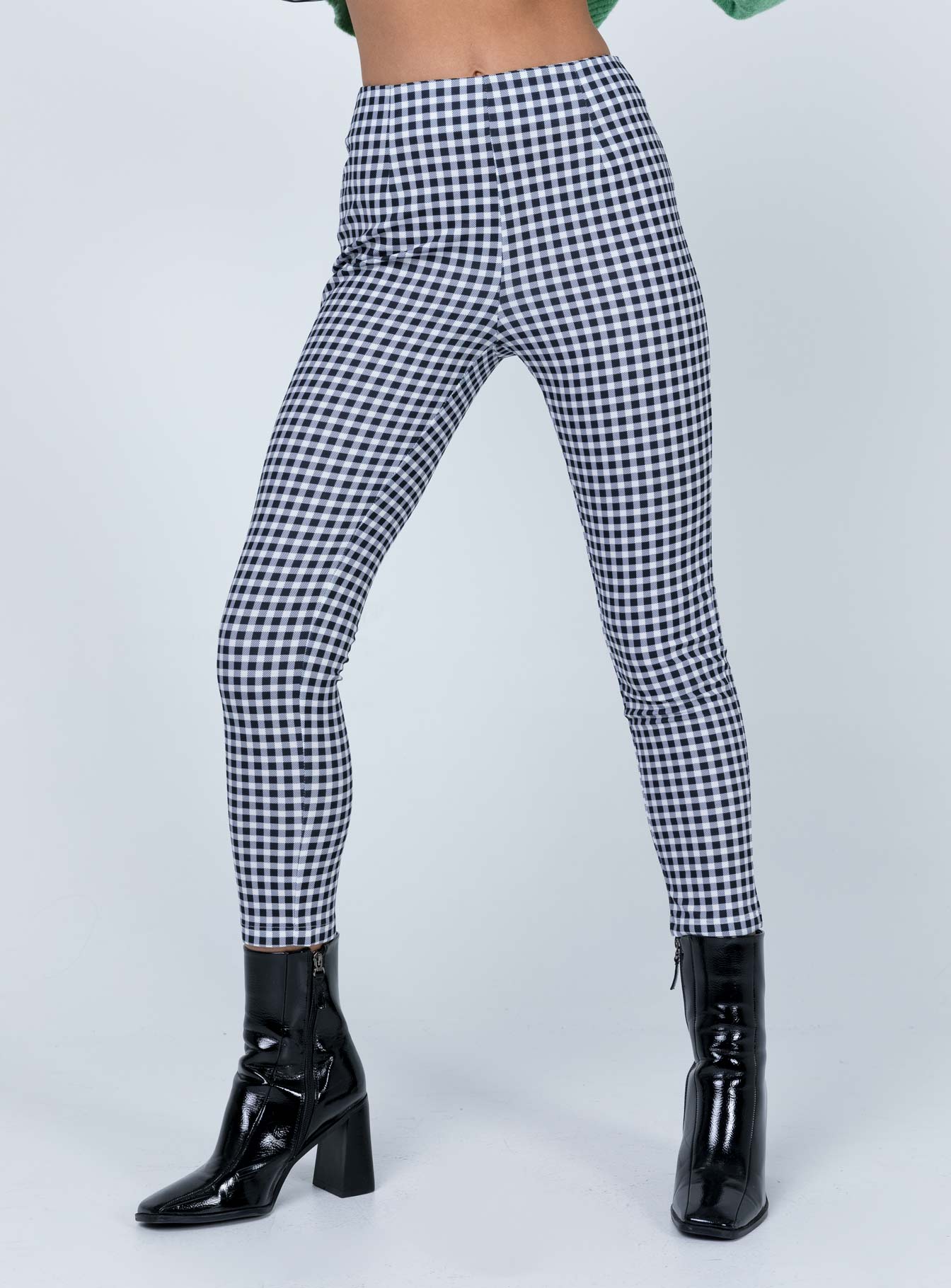 Black and clearance white gingham leggings