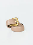 Belt Faux leather material  Matte gold-toned buckle 