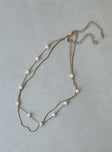 Necklace pack Two dainty chains Pearl detail Lobster clasp fastening