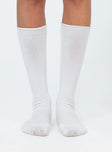 Garnet Socks White