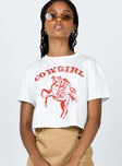 Cowgirl Cropped Tee White