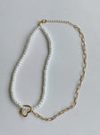 Necklace Gold-toned  Pearl detailing Lobster clasp fastening