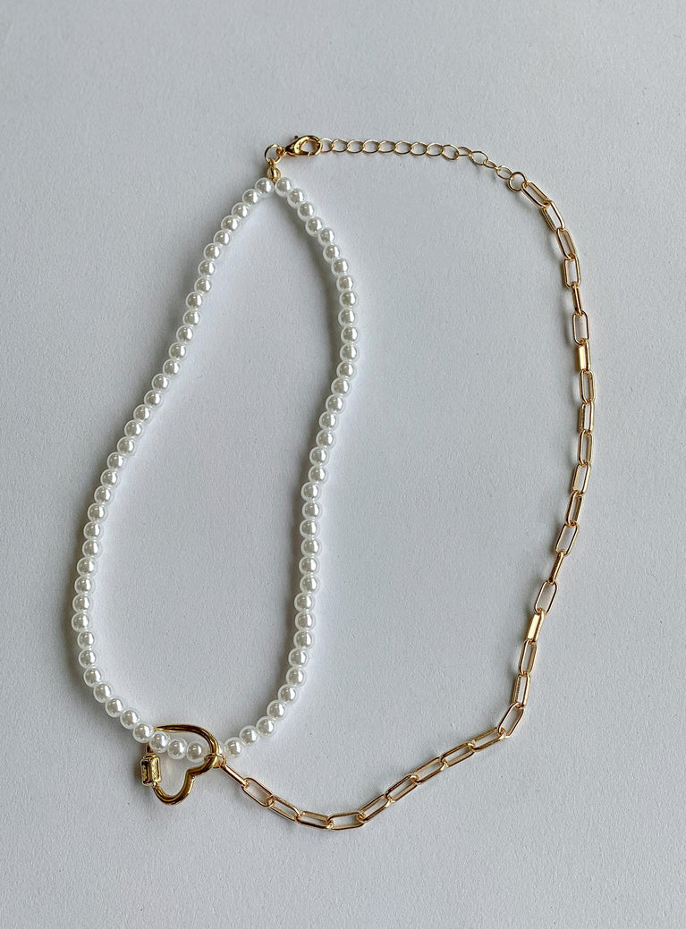 Necklace Gold-toned  Pearl detailing Lobster clasp fastening