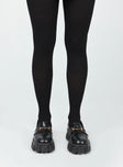 Lupton Knit Stockings Black