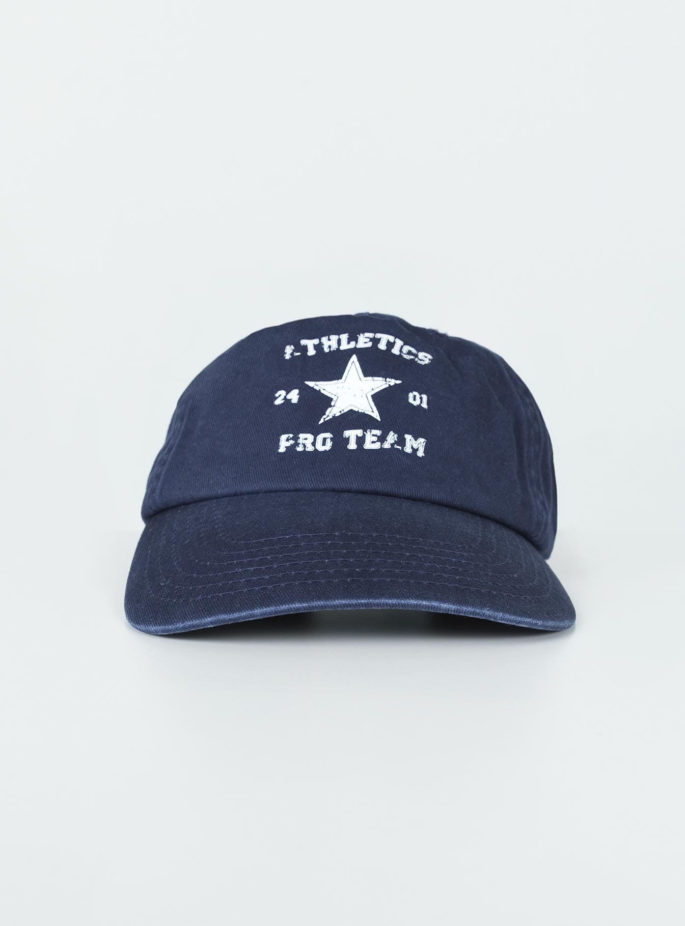 Blue dad cap White graphic print 