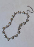 Waist belt Heart pendants Silver-toned Lobster clasp fastening