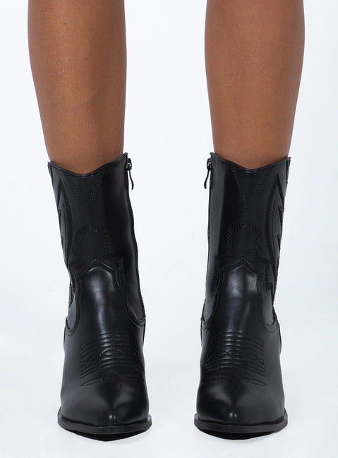 Dominique Cowboy Boots Black