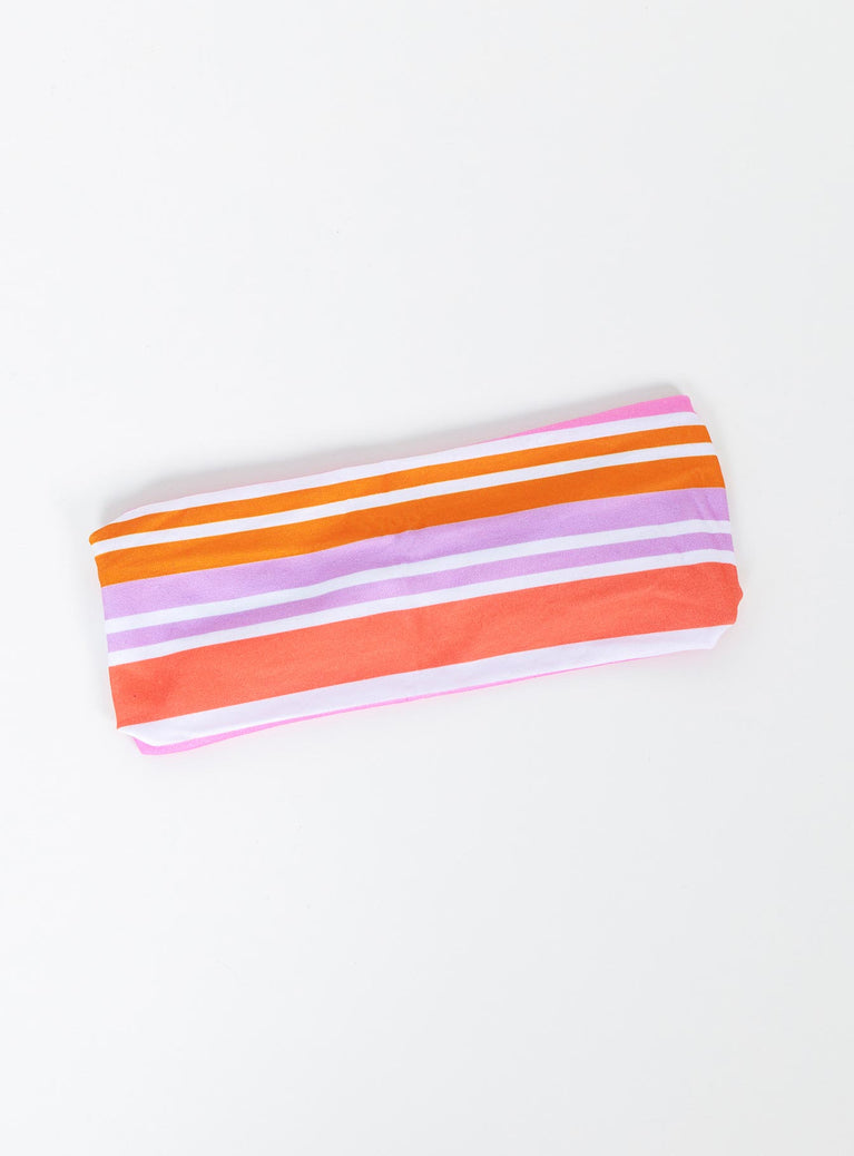 Headband  Princess Polly Exclusive Stripe print  Elasticised design  Fully lined 