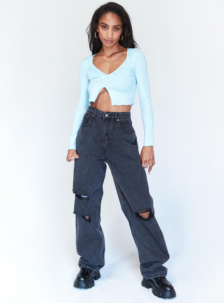 Motel Rips Parallel Jeans Black Wash