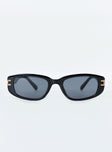 Black sunglasses Black tinted lenses Moulded nose bridge Lightweight Gold toned hardware