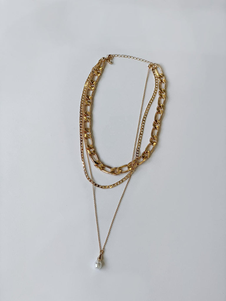 Harney Pearl Drop Necklace Gold / White