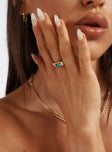Eternal Gold Plated Ring Gold / Green