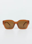 Brown sunglasses Oversized frame  Brown tinted lenses Moulded nose bridge  