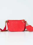 Harvey Croc Multi Pocket Bag Red
