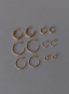 Earring pack 100% recycled zinc Pack of six  Stud fastening  Hoop style 