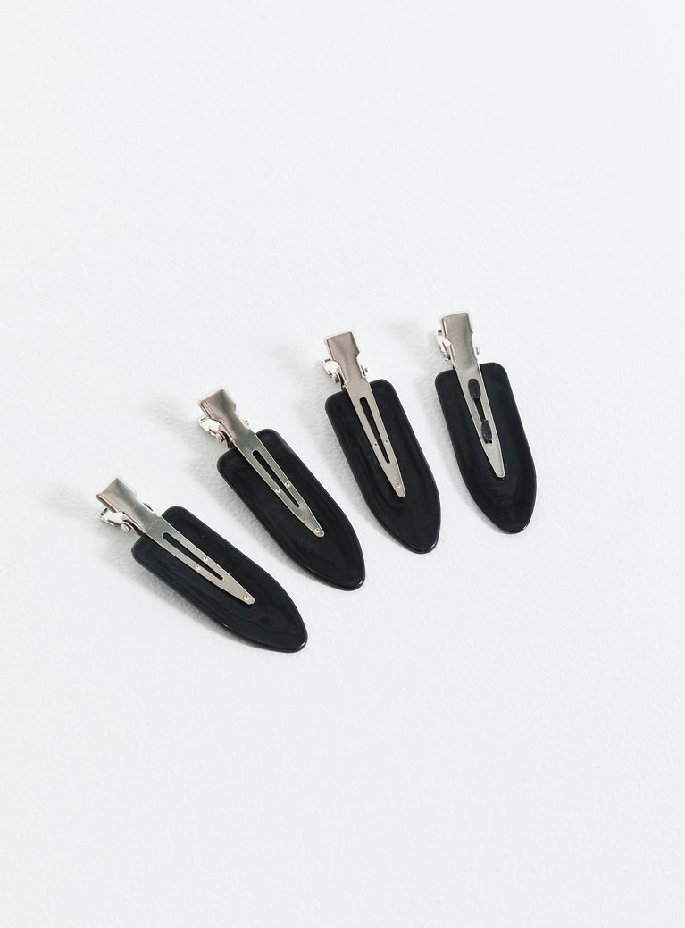 Hair clip set Set of four clips Crinkle free
