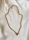 Necklace Heart pendant Gold-toned chain Lobster clasp fastening