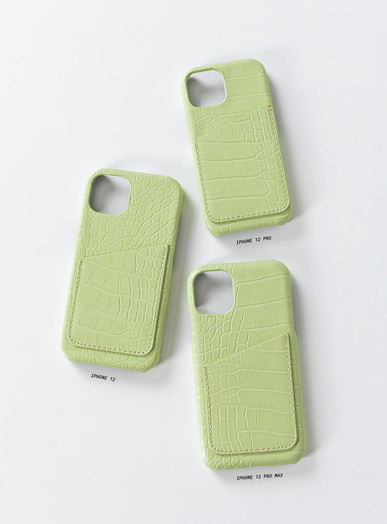 iPhone case  50% PC 50% PU Faux croc material  Card slip  Lightweight 