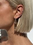 Earrings Gold toned Hoop fastening Diamante detail