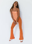 front view of model wearing Princess Polly Boogie Pants Orange 