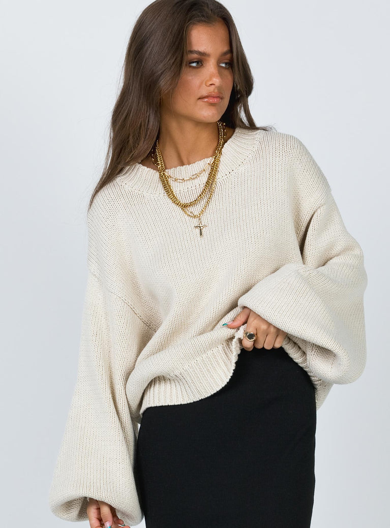 Tiara Cropped Sweater Beige