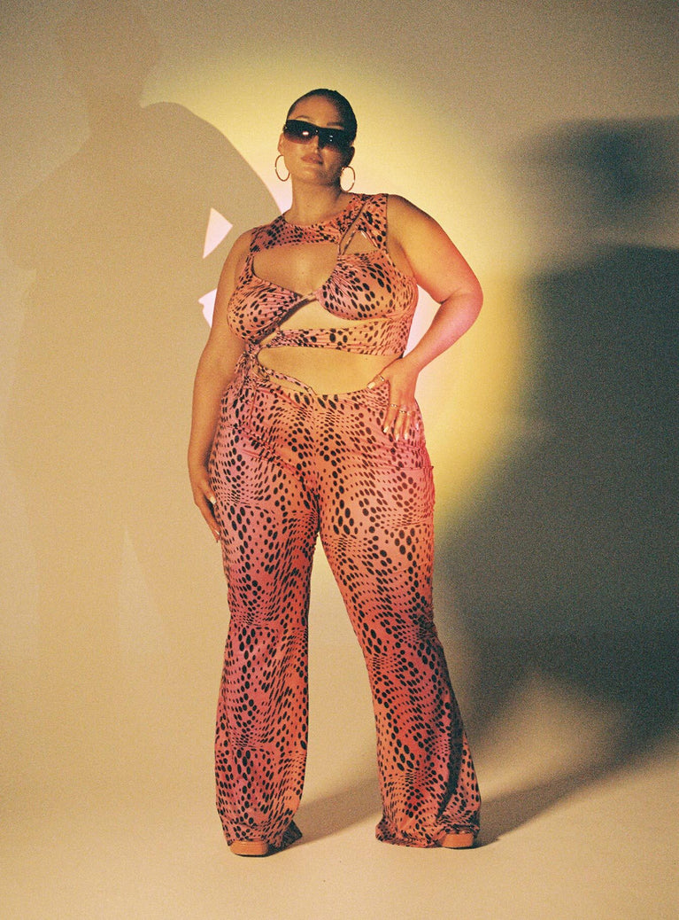 front view of model wearing Princess Polly Radiant Pants Multi Curve 