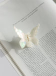 Hair clip Marble look  Butterfly shape 