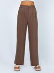 product Princess Polly High Waisted Pants  Archer Pants Brown Tall