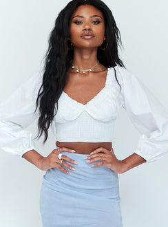 front view of model wearing Princess Polly Paradiso Top White 