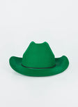 Cowboy hat Princess Polly Exclusive Faux felt material  Adjustable chin strap  Semi-stiff brim  OSFM 