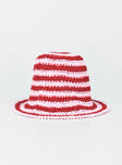 Bucket hat Crochet design Striped print Internal drawstring