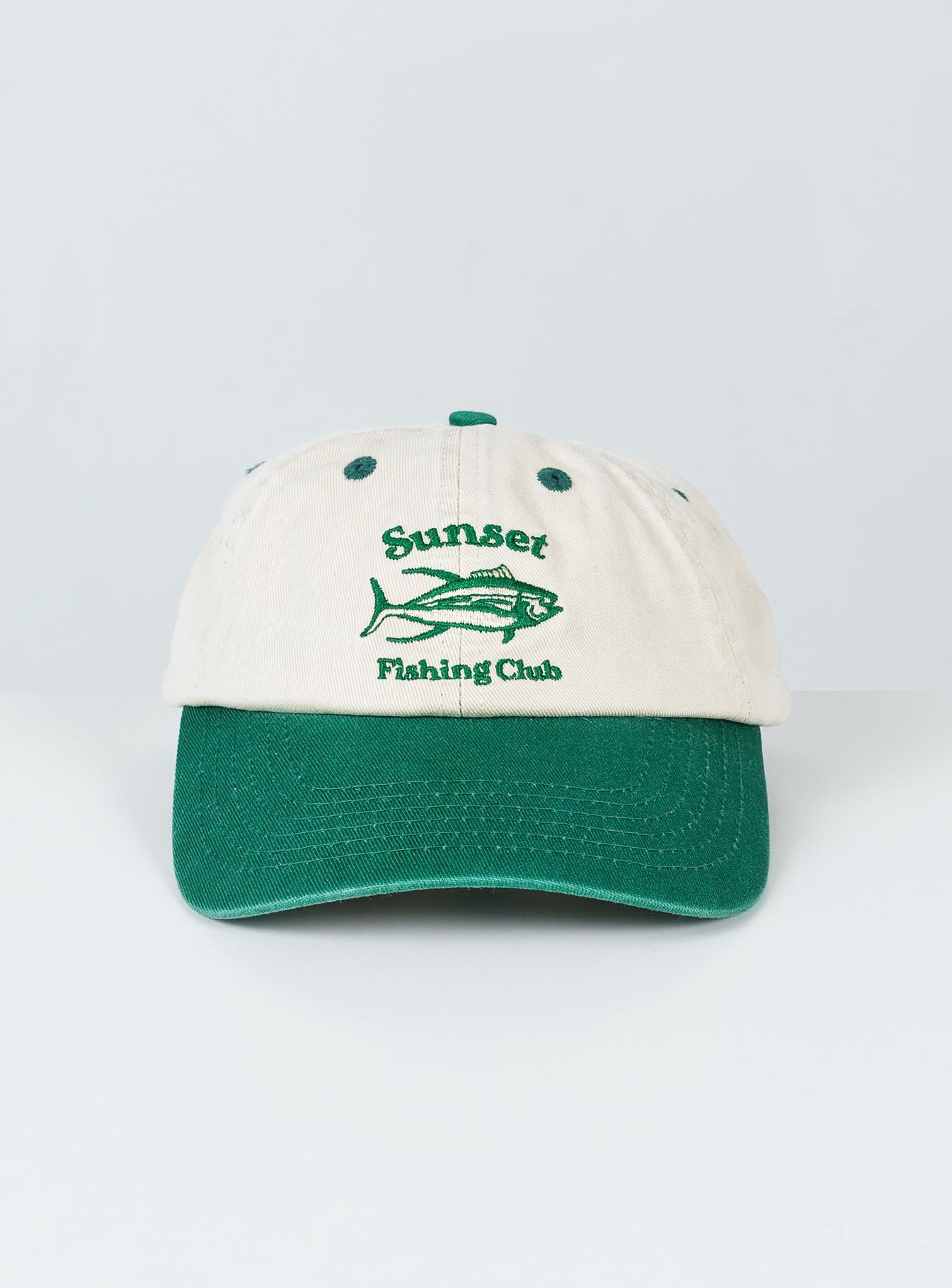 Sunset Fishing Club Dad Cap Green