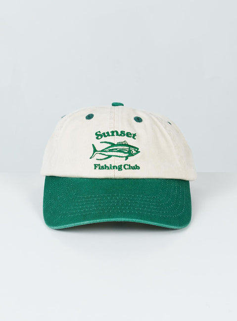 Sunset Fishing Club Dad Cap Green