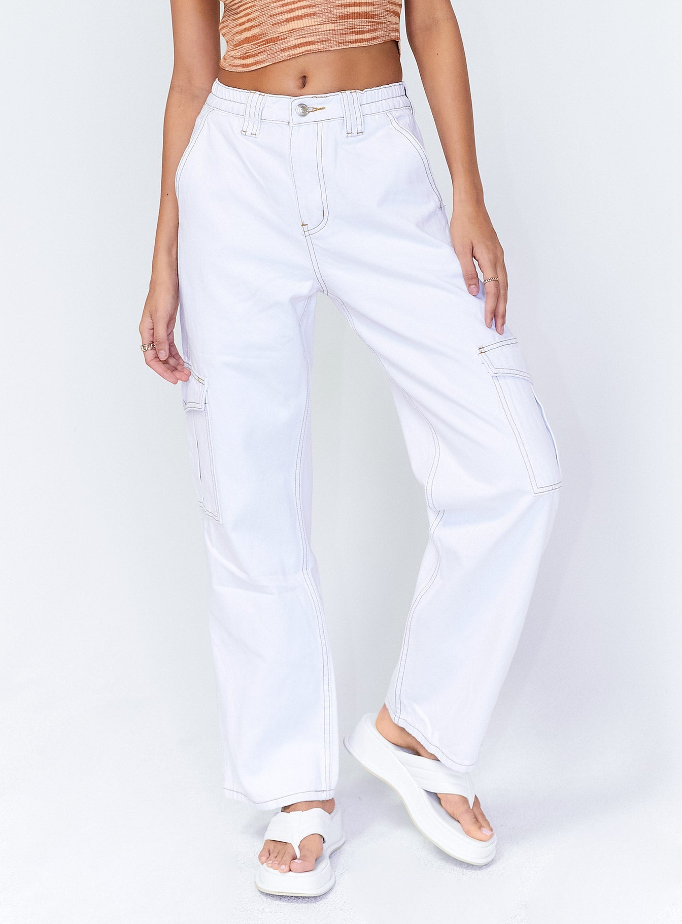Women's White Denim Jeans High Rise Wide Leg | Ally Fashion