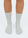 Socks Ribbed material  Good stretch  