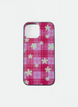 iPhone case Plaid & floral pattern Plastic edges  Easy clip on design 