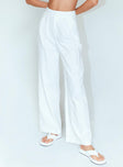 Princess Polly high-rise  Ayla Linen Pants White Tall