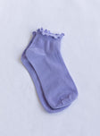 Ribbed Ruffle Socks Lilac