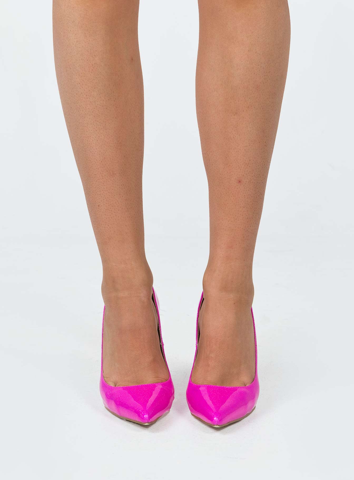 Heels Princess Polly Exclusive Iridescent shimmer design Pointed toe Flared stiletto Padded footbed