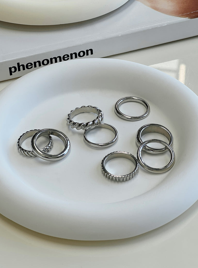 Strait Ring Pack Silver | Princess Polly USA
